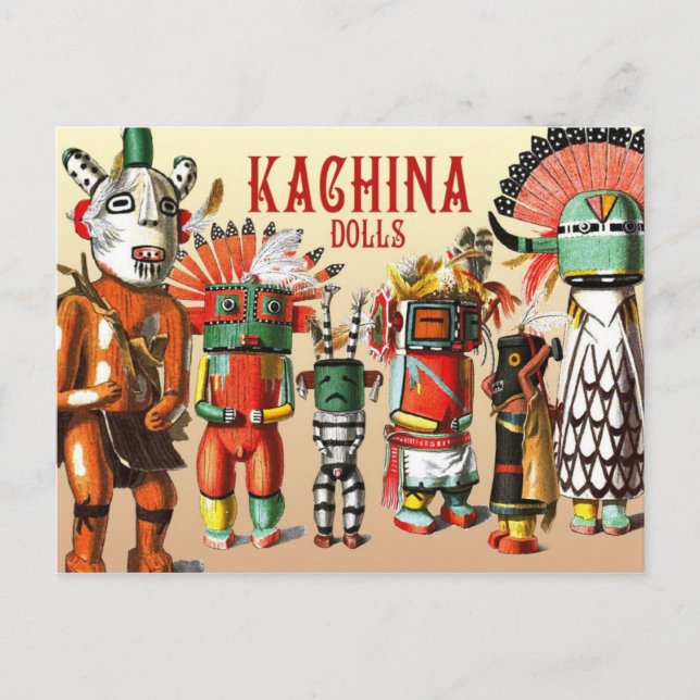 Carte Postale Poupées de Kachina de la tribu amérindienne Hopi (Devant)
