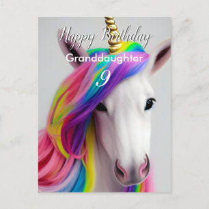 Carte postale pour Anniversaire Unicorn mignonne