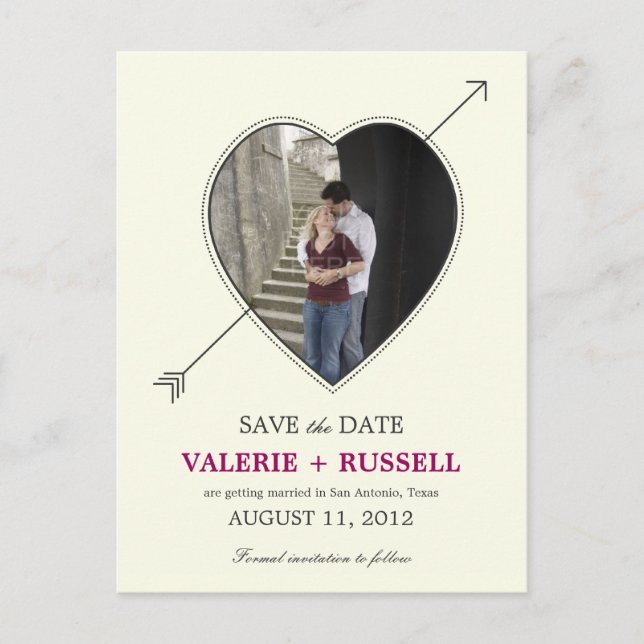 Carte postale pour annoncer la date de votre maria (Devant)