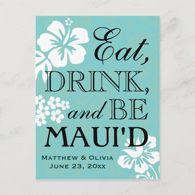 Carte postale pour annoncer votre mariage à Maui (Devant)