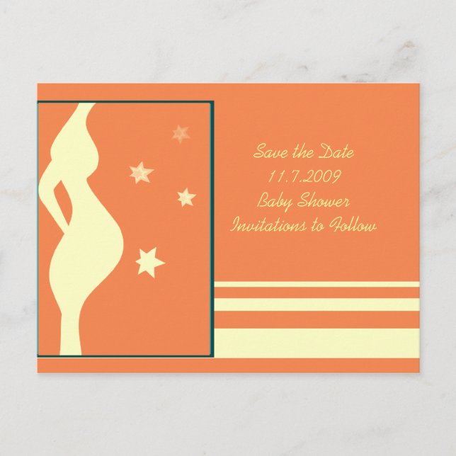 Carte postale pour baby shower 'Sauver la date' (Devant)