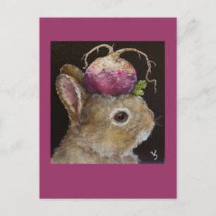 carte postale pour bébé lapin à navet
