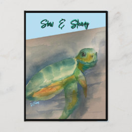 Carte postale pour bébé tortue