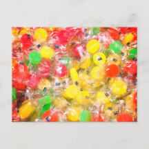 Carte postale pour bonbons durs