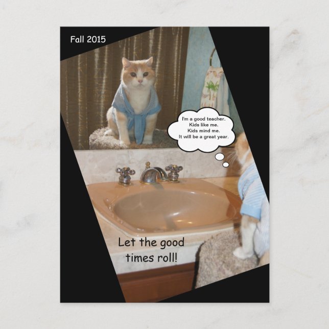 Carte postale pour chat amusant pour envoyer des a (Devant)
