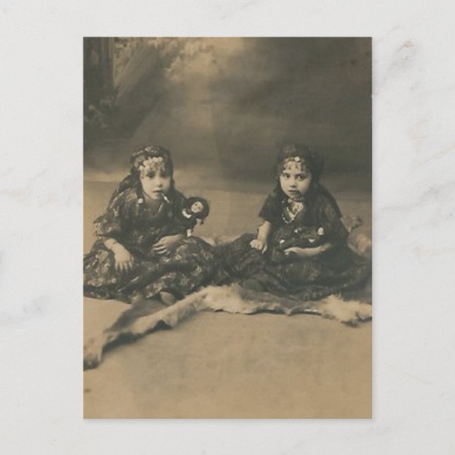 Carte postale pour deux enfants tziganes (Devant)