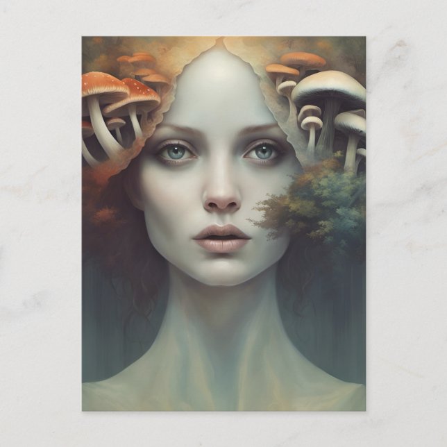 Carte postale pour femme champignon d'automne (Devant)