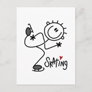 Carte Postale Pour l'amour des tee-shirts et cadeaux de patinage