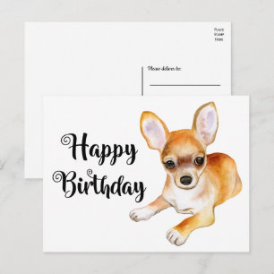 Carte postale pour l'anniversaire de Chihuahua