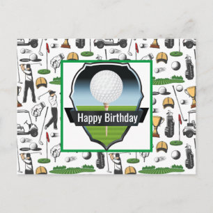 Carte postale pour l'anniversaire du golf