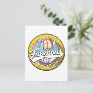 Carte Postale Pour le logo de l'Indonésie fabuleuse d'aventure