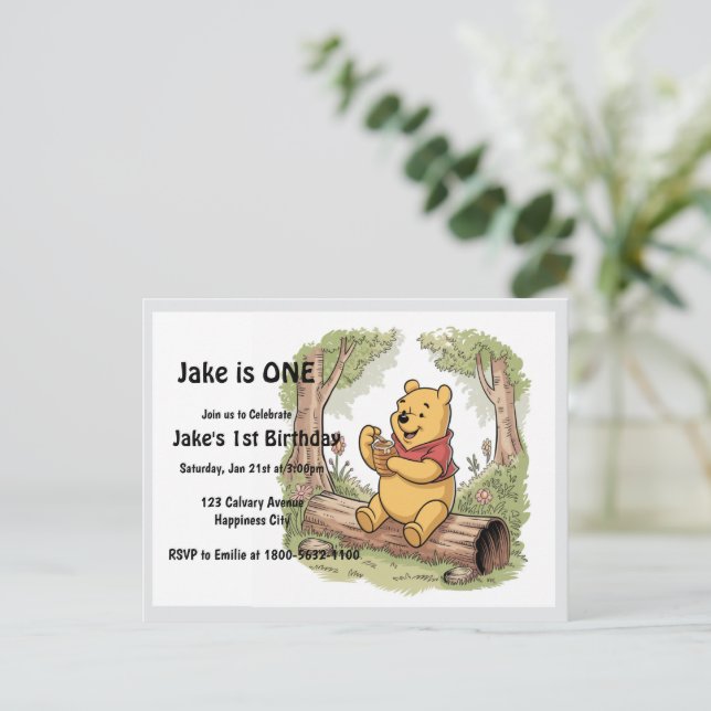 Carte postale pour le premier anniversaire de Winn (Debout devant)