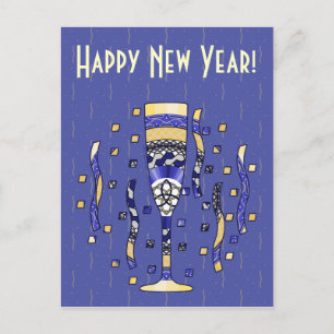 Carte postale pour le toast du Nouvel An