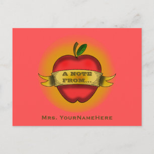 Carte postale pour l'enseignant - tatouage Apple V