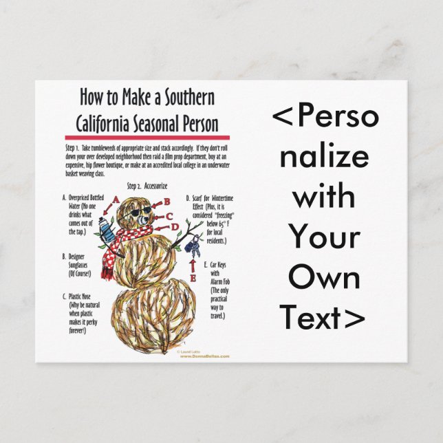 Carte postale pour les personnes saisonnières du s (Devant)