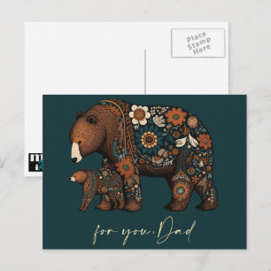Carte Postale Pour papa le jour de la fête des pères Ourseaux mi