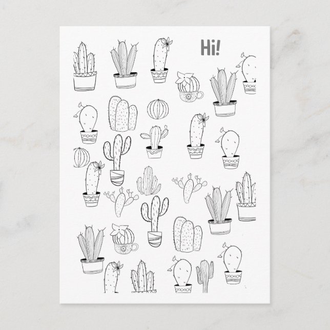 Carte postale pour Plantes de Cactus amusants (Devant)