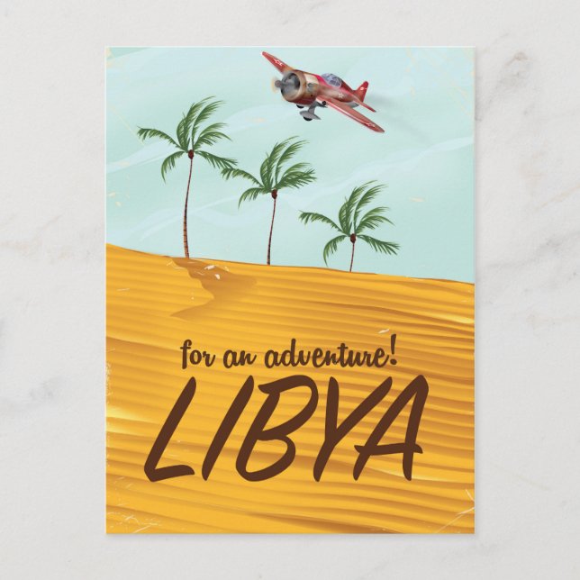 Carte Postale Pour une Aventure ! Affiche de voyage en Libye (Devant)