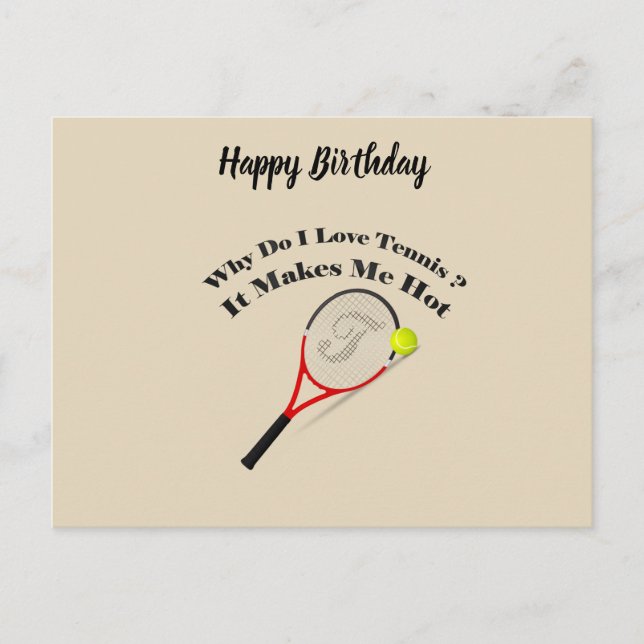 Carte Postale Pourquoi j'aime le tennis, ça me fait chaud (Devant)