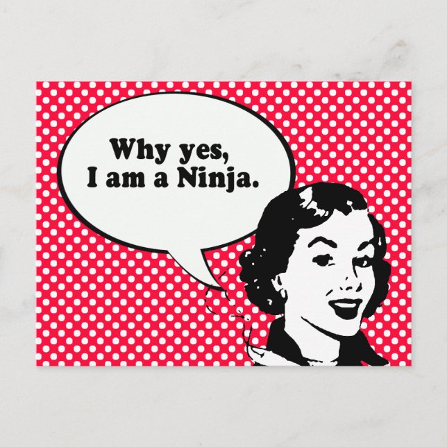 CARTE POSTALE POURQUOI, JE SUIS UN NINJA. (Devant)