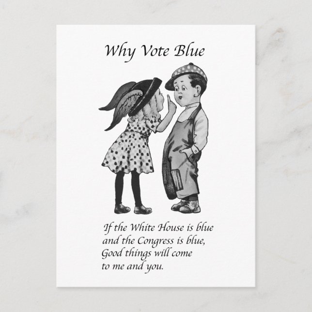 Carte Postale Pourquoi voter Totally Blue en 2028 (Devant)