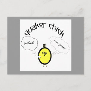 Carte Postale Poussette Quaker - aimez la chance pour la paix (o