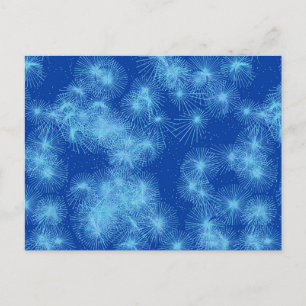 Carte Postale Poussières d'étoiles de cristaux de glace, fond bl