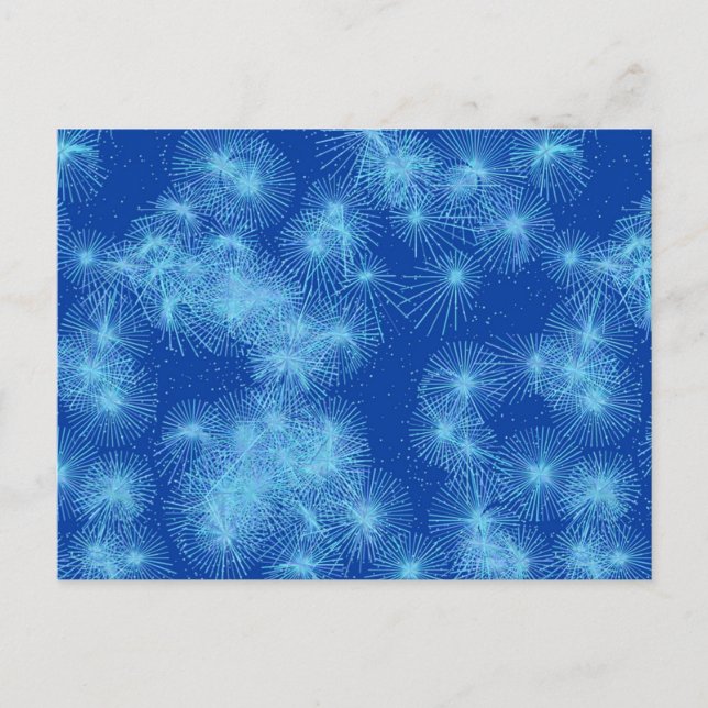 Carte Postale Poussières d'étoiles de cristaux de glace, fond bl (Devant)