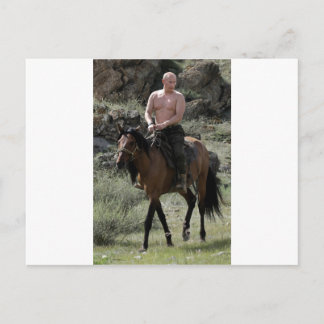 Carte Postale Poutine intrépide à cheval