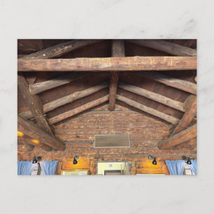 Carte Postale Poutres de plafond en bois de cabane en rondins Hi
