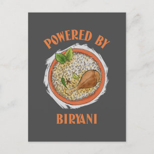 Carte Postale Powered by biryani T-Shirt