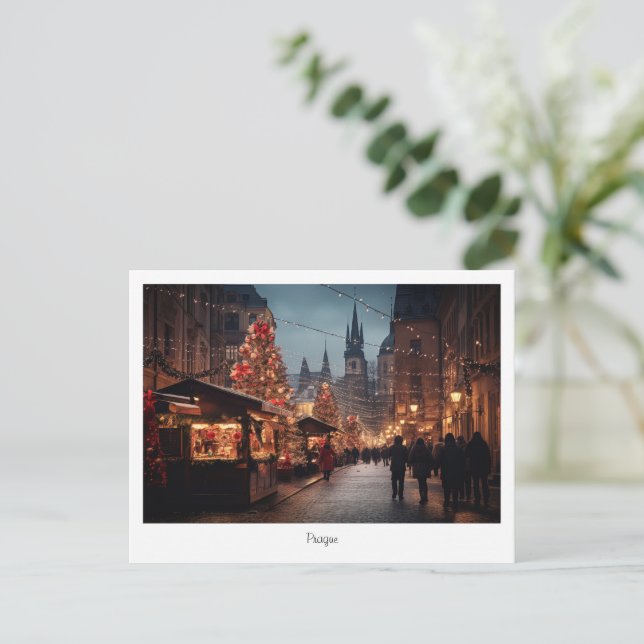 Carte postale Prague nuit en République Tchèque (Debout devant)