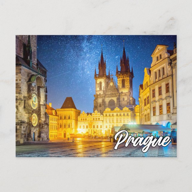 Carte Postale Prague, République Tchèque, Après la nuit (Devant)