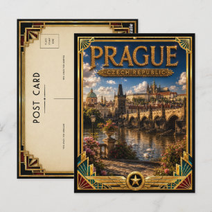 Carte Postale Prague République tchèque Art de la skyline de la 