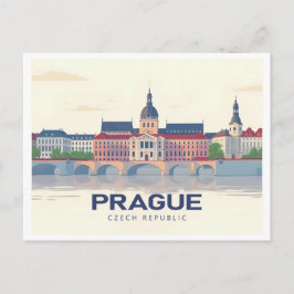 Carte Postale Prague République tchèque Pastel Travel