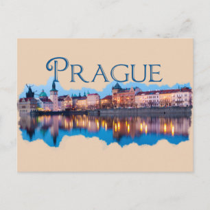 Carte Postale Prague : Skyline du soir