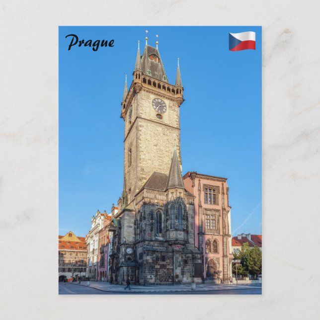Carte Postale Prague vue de l'horloge astronomique (Devant)