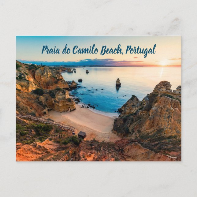 Carte Postale Praia do Camilo Beach Portugal stylisé (Devant)
