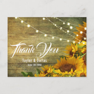Carte Postale Prairie de Tournesols   Conception Florale Rustiqu