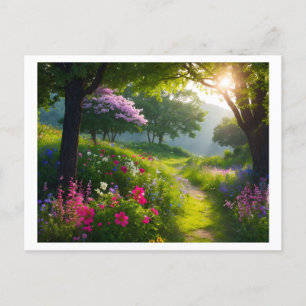Carte Postale Prairies fleuries, mettant en valeur un éventail d