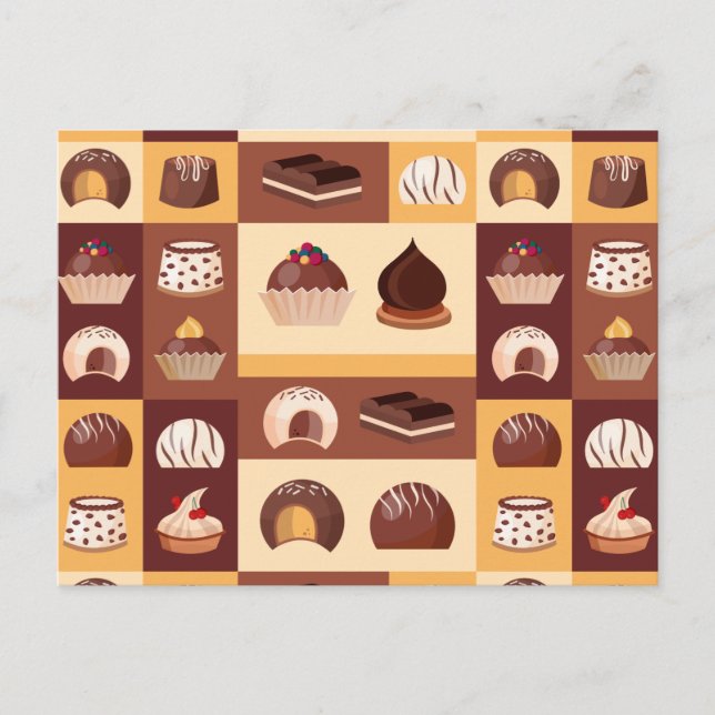 Carte Postale Pralines, chocolat, délicieux avec goût de cacao (Devant)