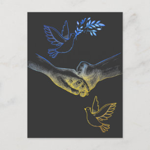 Carte Postale Pray For Ukraine, Réaliste Couple Holding Hands 2