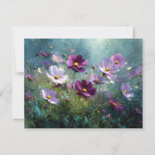 Carte Postale Pré des Fleurs sauvages pourpres en fleur