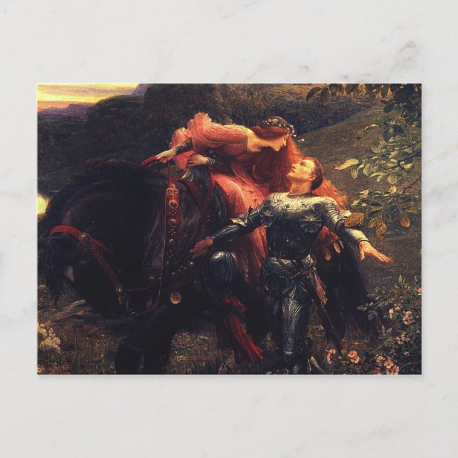Carte Postale Pré-Raphaelites - La Belle Dame Sans Merci (Devant)