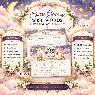 Carte Postale Prédictions et Conseils pour la Baby Shower de Sam