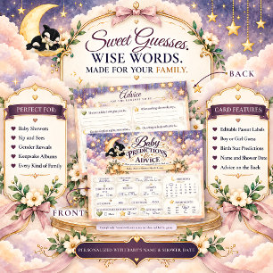 Carte Postale Prédictions et conseils pour la baby shower Océan 