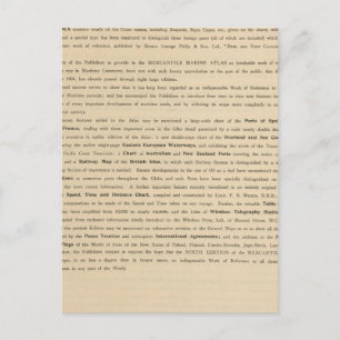 Carte Postale Préface Nouvel atlas marin mercantile