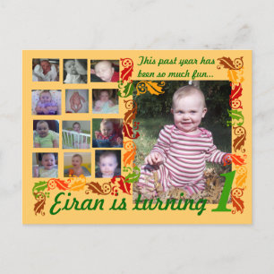Carte Postale Premier anniversaire 12 mois photos