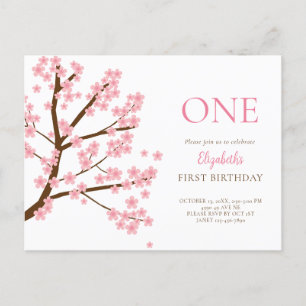 Carte Postale Premier Anniversaire Printemps Cerise Fleurs Flora