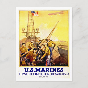 Carte Postale Premier combat pour la démocratie